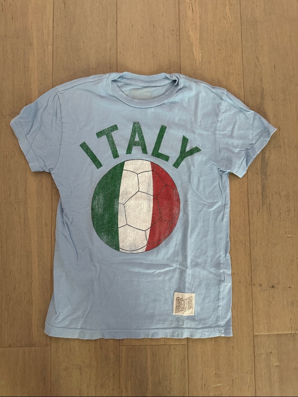 ⚽️ Original Retro Brand Light Blue Italy Soccer Ball T-Shirt ⚽️